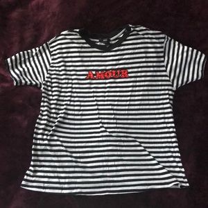 Black and white striped tee shirt